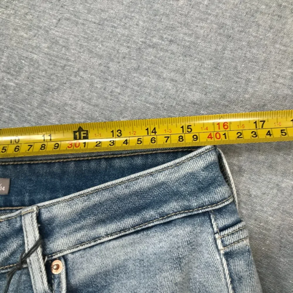Just USA 32/14 Blue Jeans Carol High Rise Button Fly Cropped Slim Straight NWT L - Picture 8 of 10